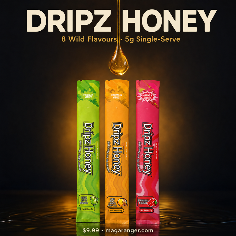 Magaranger Dripz single-serving mad honey squeeze sticks