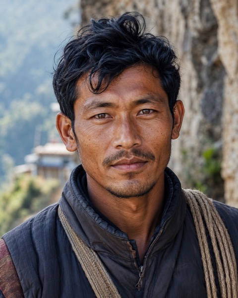 Navin Gurung, a Gurung honey hunter from Lamjung, Nepal